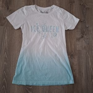 Disney White and Blue Ice Queen Women's Top
